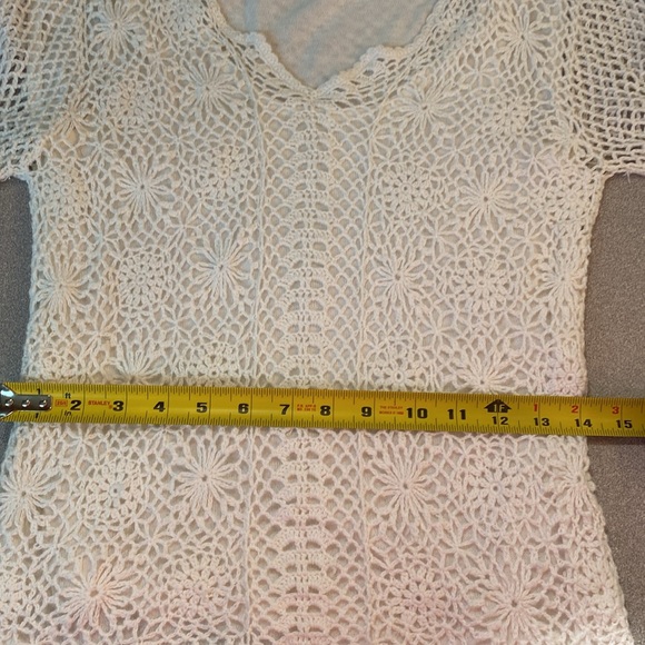 Croft & Barrow - pretty white Crochet top. Size S - Picture 8 of 11